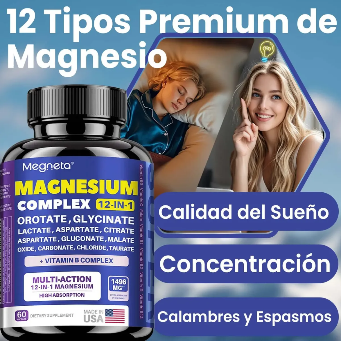 Magnesio Complex Multi-action 12 en 1 60cp